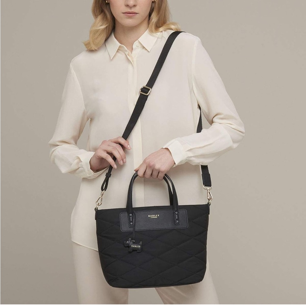 Radley London Blue Quilted Tote with Silver Accents - Picture 4 of 7